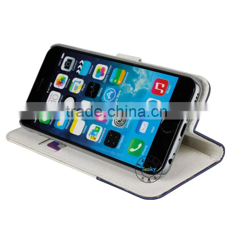 hand flip leather wallet phone case for iphone 6, for iphone 6 case 4.7 inch