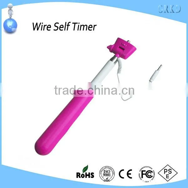 New gadget wired monopod cable take pole mobile selfie stick extendable hand held monopod