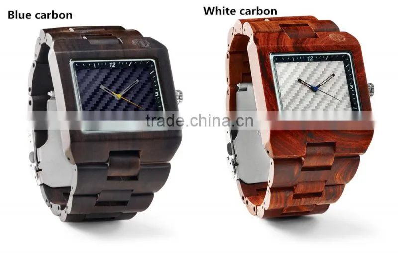 Natural Sandal Wood Made Watch Carbon
