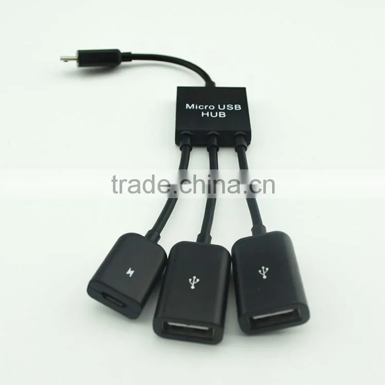 Multifuction micro usb otg hub data cable for camera