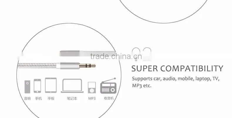 3.5mm Aux Cable Jack to Jack Gold Plated Universal Audio Cable Male to Male for Car for iPhone Beats' headphone
