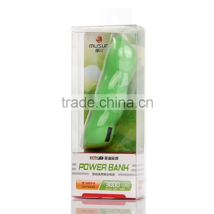 new products 2016 hyacinth bean design slim power bank 3000mah