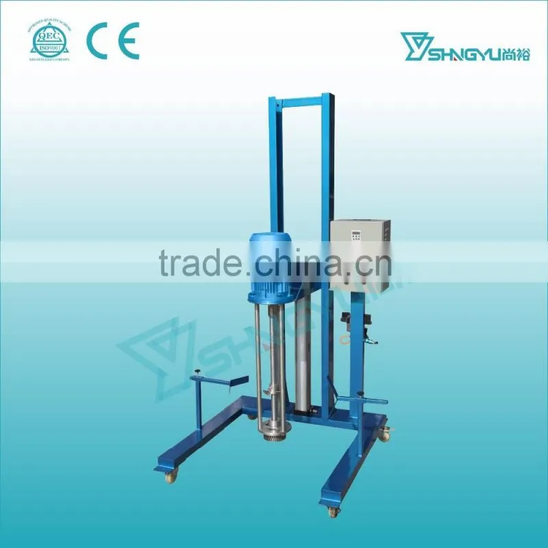 Shangyu real factory 5.5KW cosmetic cream stainless steel moveable pneumatic lifting homogenizer mixer