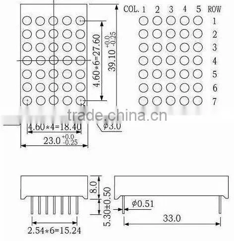 0.7 Inch 5*7 Dot Matrix Display