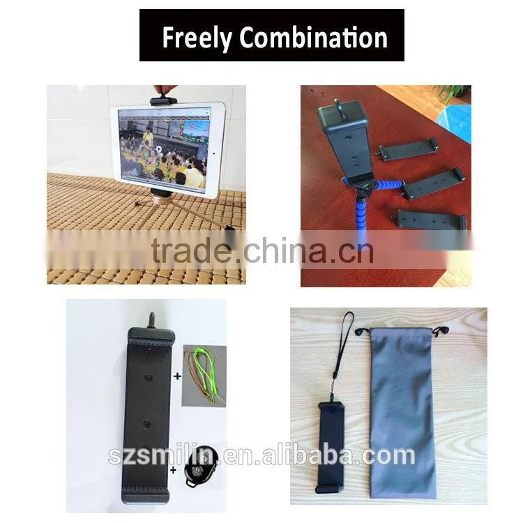 Smilin Factory Accept OEM High Quality Tablet PC Selfie Stick Monopod Tripod Clip mount Stand Adapter for iPad mini air 2 4 5