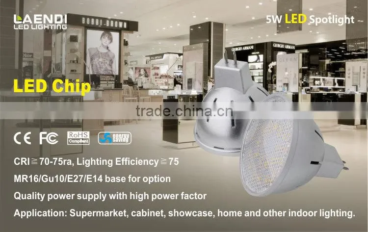Lowest price!!! Hot selling 5W MR16/GU10/E27/E14 small SMD led spot light for commercial lighting