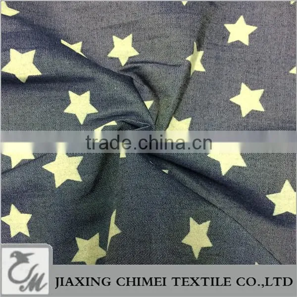 jiaxing star printed pattern of denim for denim pants