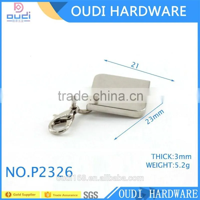 Hot salezipper pull high quality square shape zipper puller designed for women fashion lastest handbag
