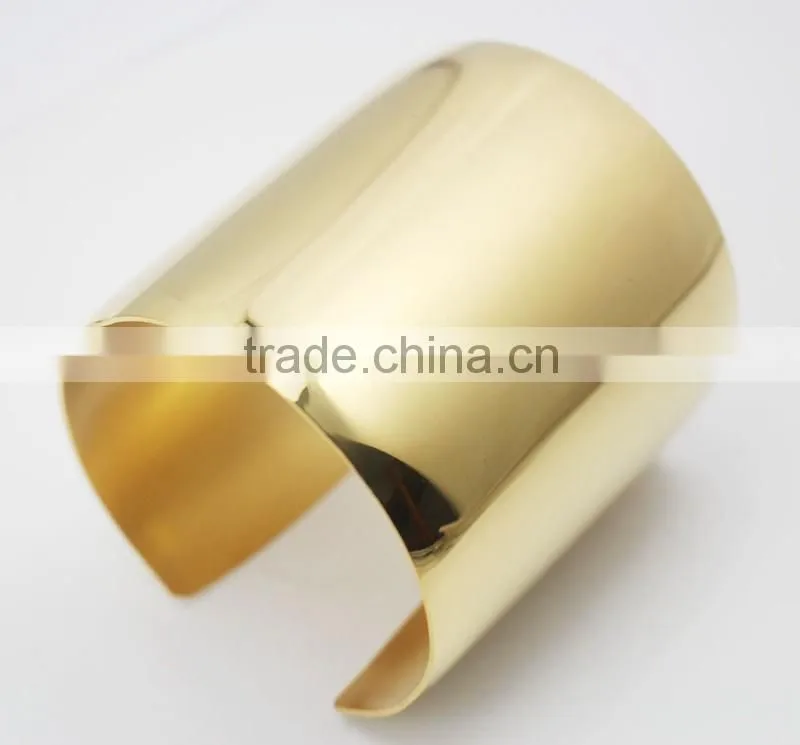 Fashion New plain hand Gold Plated ultra Wide Cuff Bangles For Women Statement Jewelry Punk Charm Metal Opening Bangle Bracelets