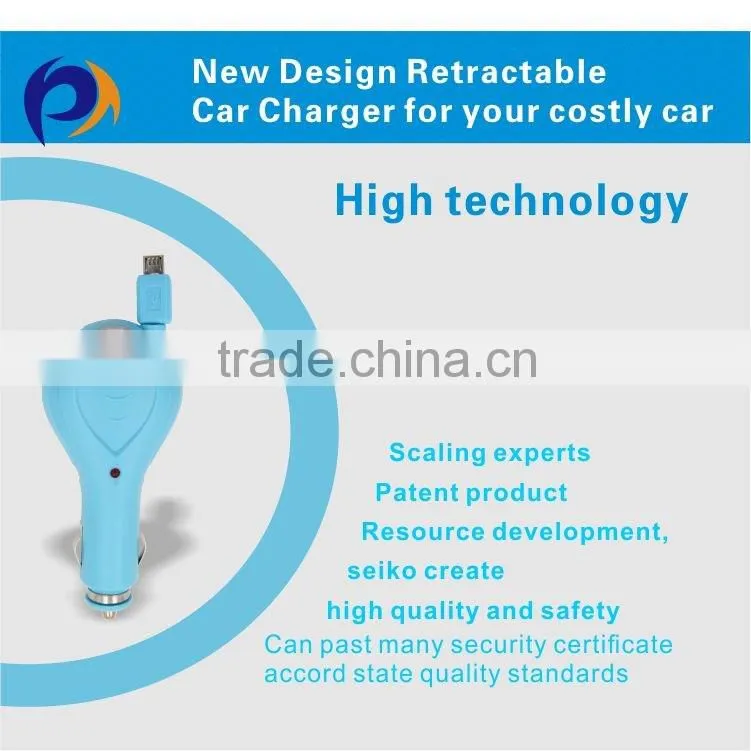 Bargain price new design usb car charger with a built in micro usb cable for Android in car