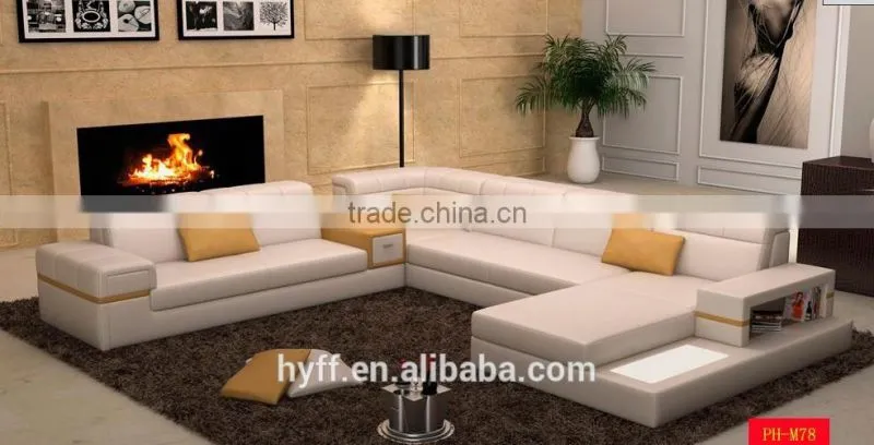 Northern Europe Nordic style genuine italy leather corner office sofa HYZ5
