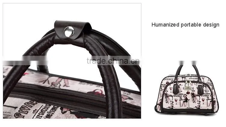 Fashionable colourful travel trolley luggage bag travel world luggage trolley bag