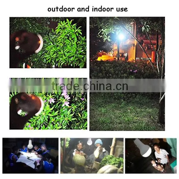 Energy saving lamp rechargeable light bulb with 2w solar panel