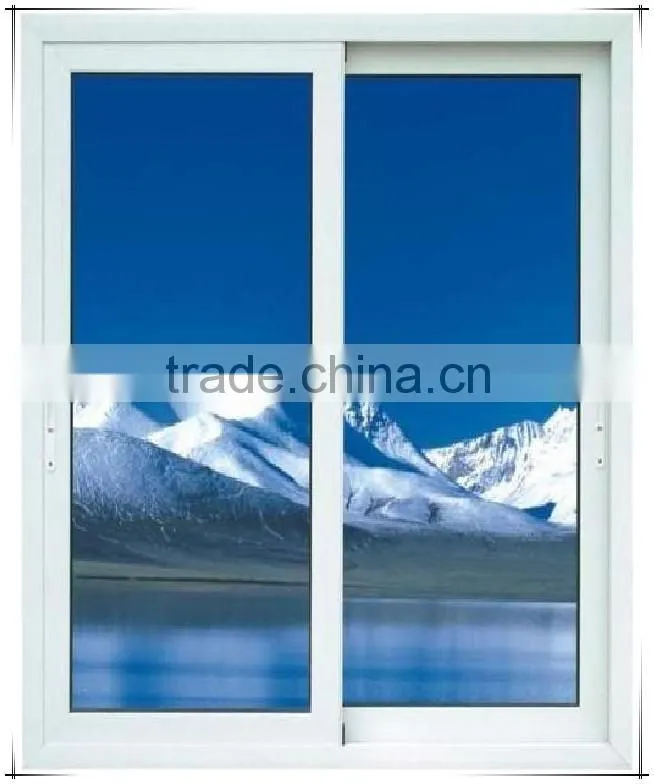 lastest plastic frame and double glass sliding style pvc windows