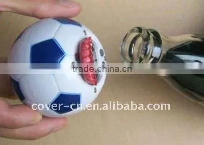 2014 football round shaped Sound beer bottle opener for promotion