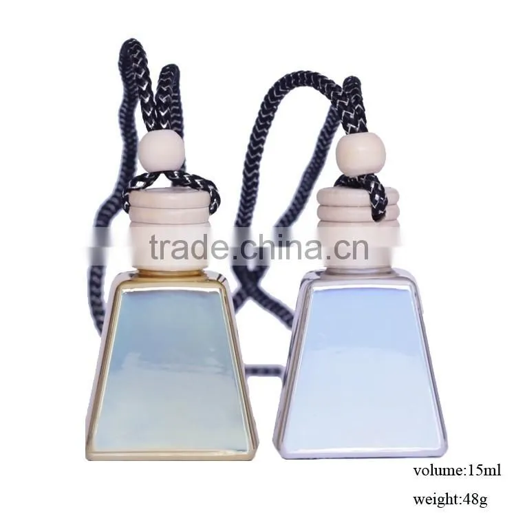 15ml silver perfume bottle pendant suppliers with screw wood cap