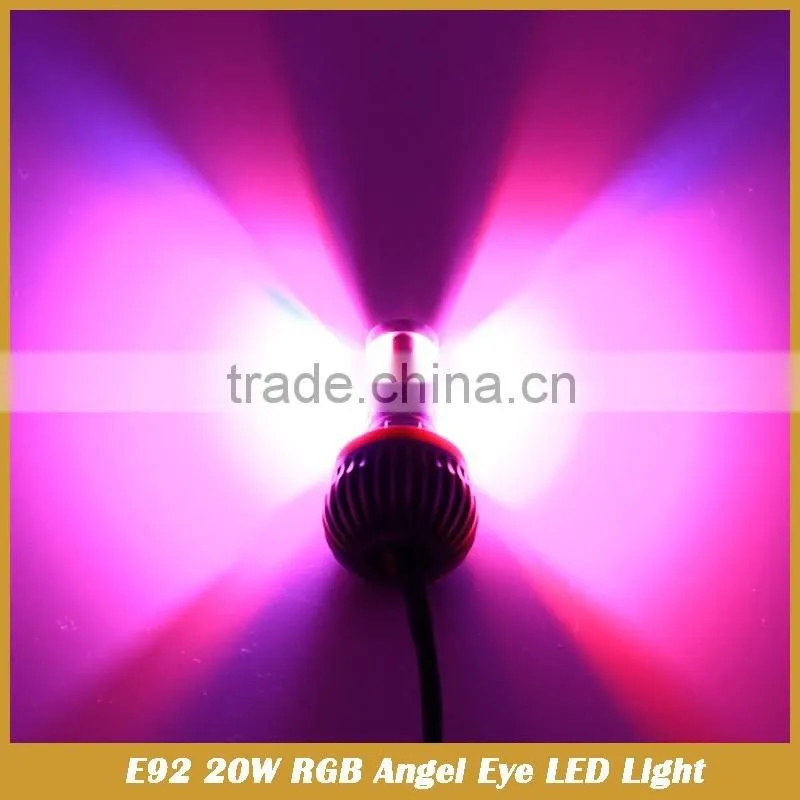 E92 H8 RGB Multi-Color 20W LED Angel Eyes Halo Ring Light Bulbs