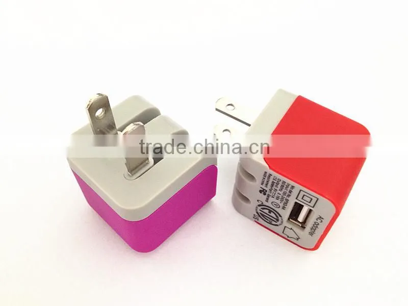 For Samsung for iPhone universal home charger 5V 1A US folding plug travel wall charger with lead-free material