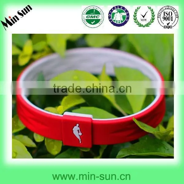 Factory price ,Fast shipping custom Logo silcone negative ion bracelet