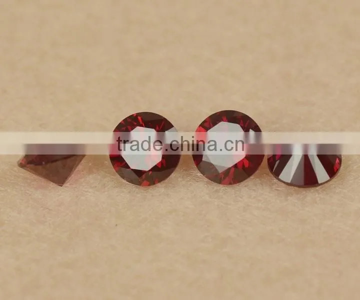 aaa quality 8# polished round cut synthetic red ruby gemstone