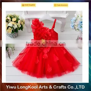 New arrival hot sale new model big flower 3 year old girl dress