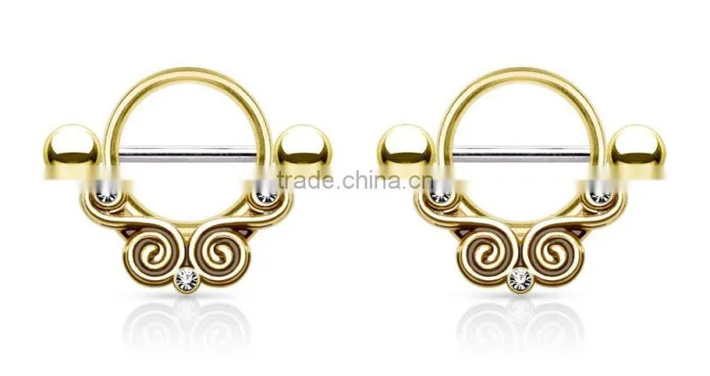 316L Surgical Steel Nipple Shields Rings Body Jewelry