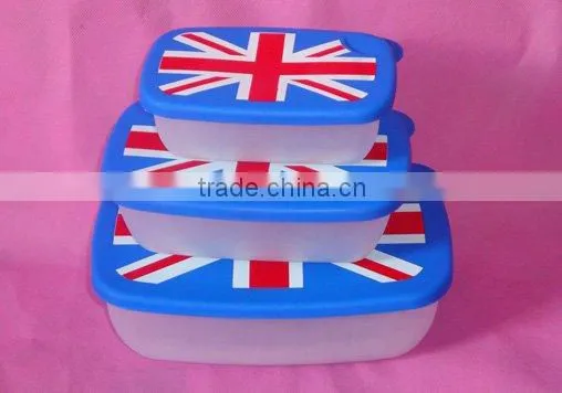 3pcs plastic food container set,plastic container
