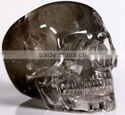 Natural Artistic Smoky Quartz Crystal Skull