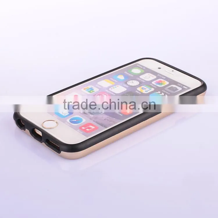 Free sample mobile phone cover case pc wiredrawing tpu hybrid case smartphone with card holder for Iphone6 6s plus case