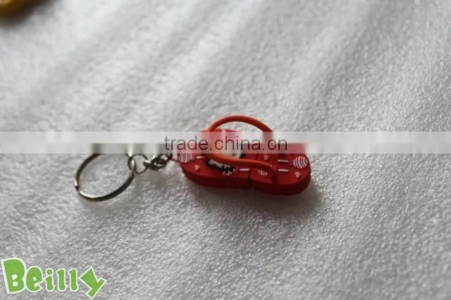 The top quality fashion slipper shape USB cover with keychain