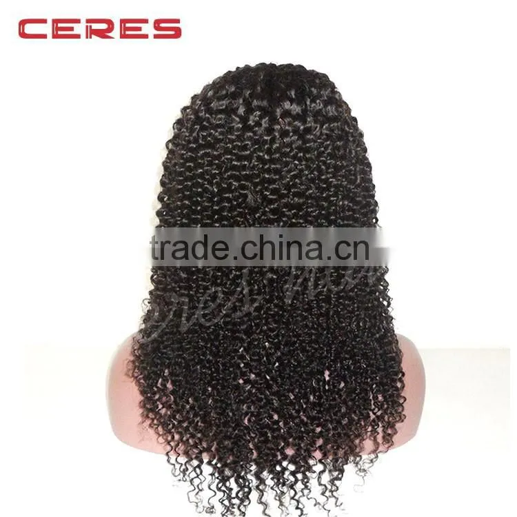 High quality virgin brazilian human hair natural color full lace wig with baby hair