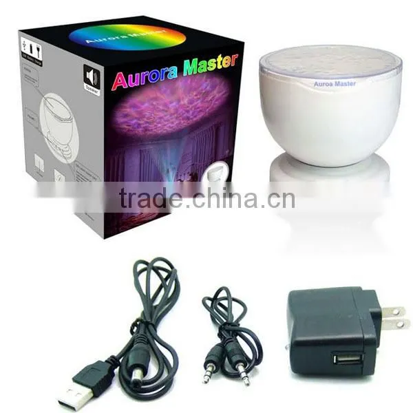 Aurora Master USB Ocean Daren Waves Romantic Projector Timer Lamp & MP3 Speaker