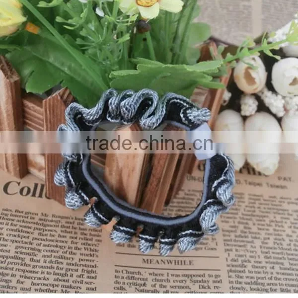 lace women hair accessories thick flower custom elastic hair tie