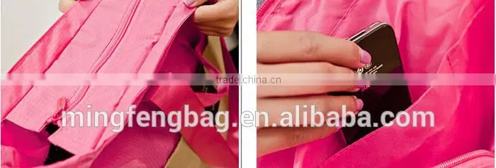 Custom Super Large Waterproof 600D Oxford Folding Tote and Shoulder Portable Fashion Traveling and Shopping Bag for Women
