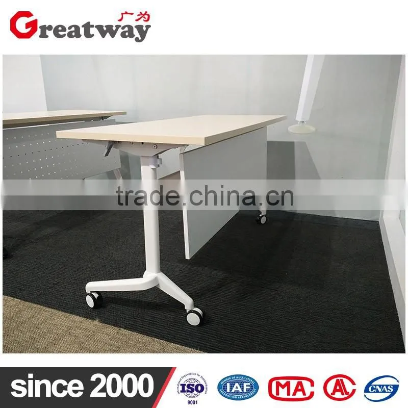popular white powder coating folding steel table frame for meeting folding table