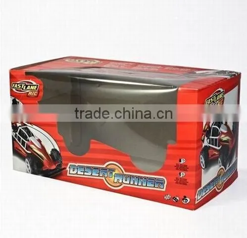 Red coloured packing box with clear window