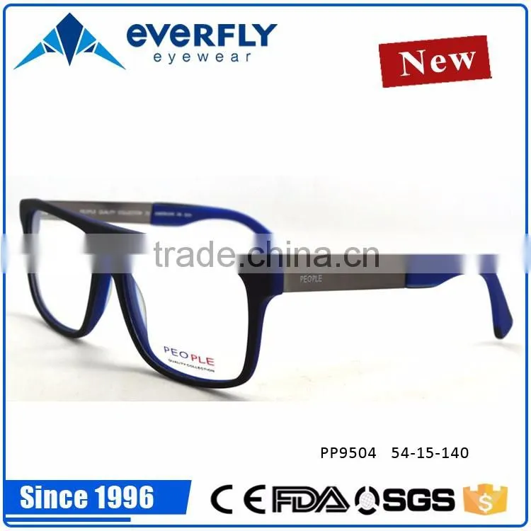 2016 China Latest New Collection Square TR & Metal Glasses Spectacle Frames