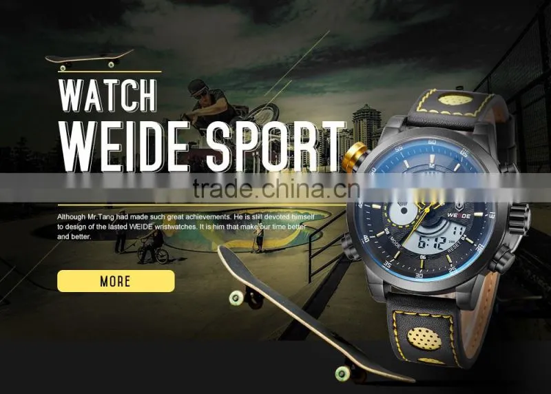 WEIDE WH3401 hot sell men watches alibaba china genuine leather watch