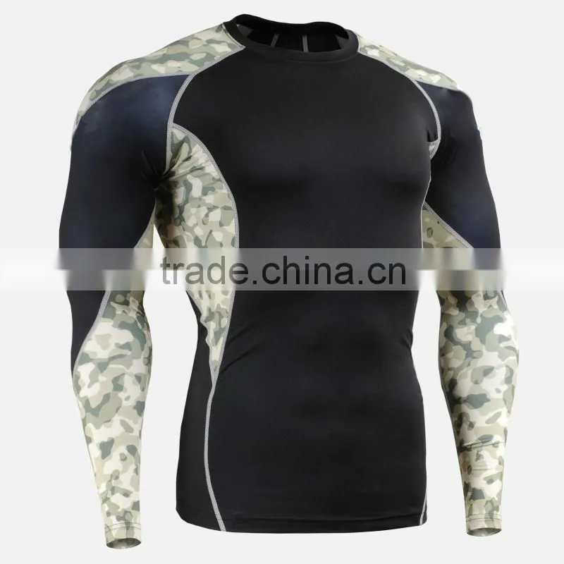 Custom fitness wear long sleeve mens compression wear with high quality