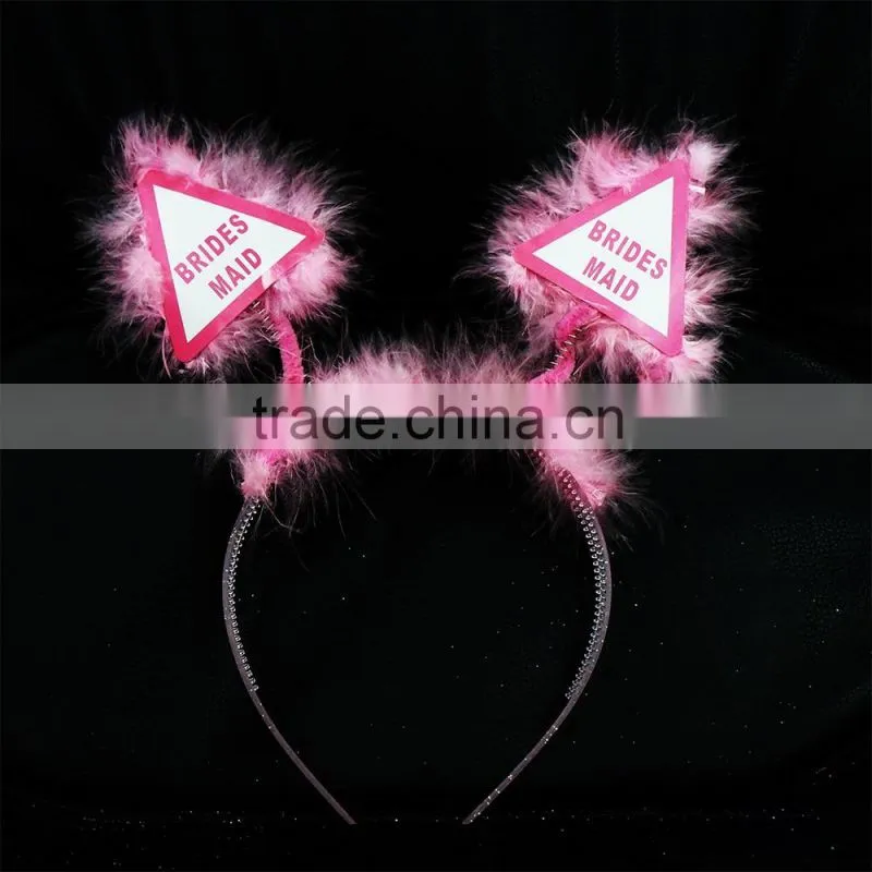 Bridesmaid Accessory Pink Ostrich Feather Headband Hen Party Headband For Hen Party