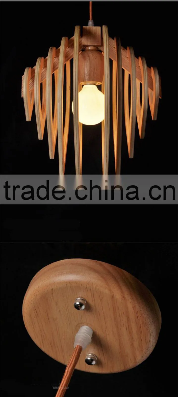 Nordic Creative Brief Wooden Pendant Lamps Water Drop Shape Living Room Bedroom Lighting Fixtures Holiday Living Christmas Light