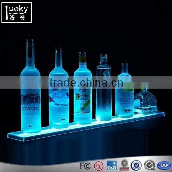 2 Tire Acrylic Led Wall Wine Display Rack