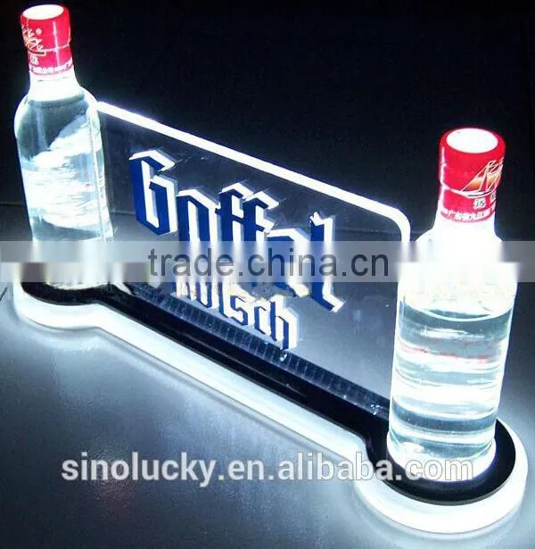 3 steps led light bar liquor display shelf custom all size wine bottle display stand