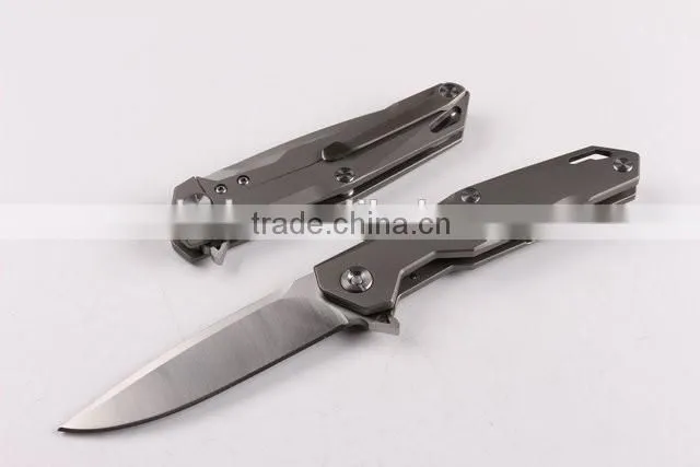 OEM TC4 Titanium alloy folding knife with D2 blades