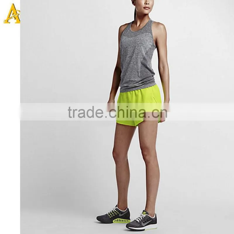 High Waist Band Polyester Sport Wholesale Women Running Shorts