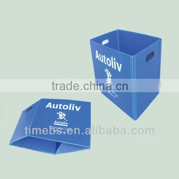 Corrugated plastic collapsible storage box
