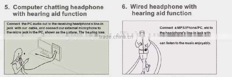 Best new 2.4GHZ stereo/mono swith digital wireless hearing aids assisting earphones/digital TV listners/TV easy/TV ears/TV ease