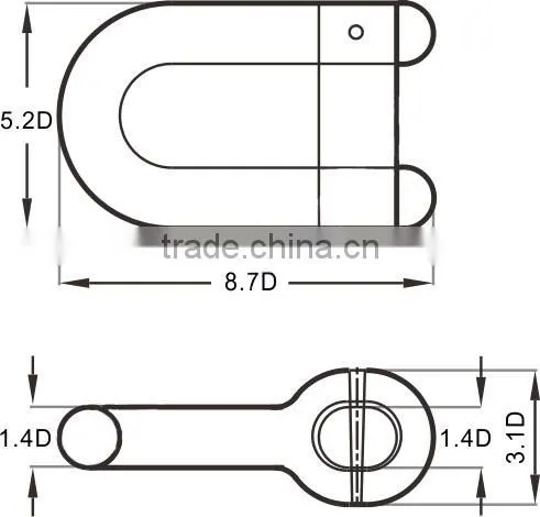 Marine D Type High Strength Anchor Shackle