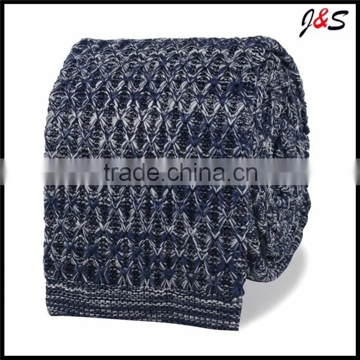 wholesale hand made CUSTOM navy blue silk knitted tie KT036