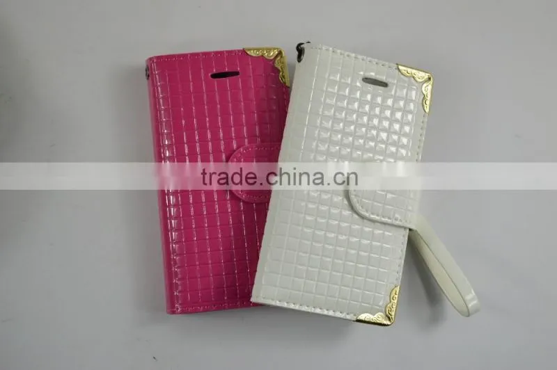 2016 Beautiful and Cute Style PU Leather Case for iphone6 with Big Magnet, Card slots and sling